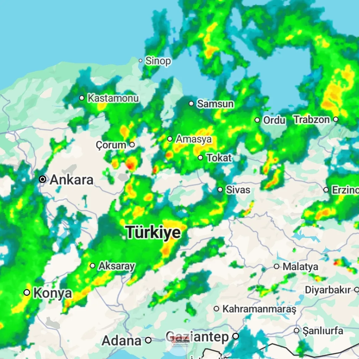 Yurtta adeta yağış bolluğu ve bereketi var. Şu radara bakın, yağış her yere yayılmış durumda, şakır şakırız
