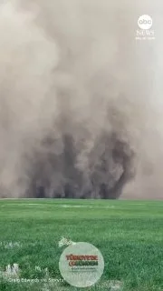 Montana'nın kuzeyindeki tarım arazilerinde Çarşamba günü devasa bir toz şeytanı görüntülendi.