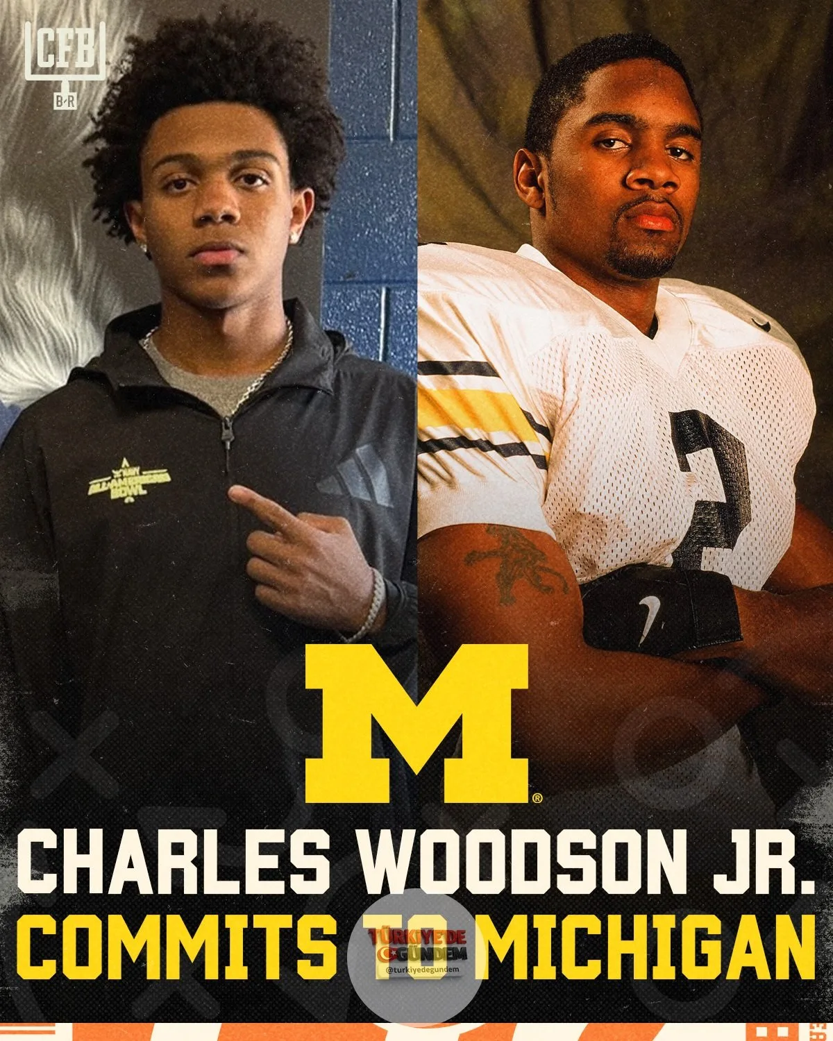 2027 sınıfı güvenlik oyuncusu Charles Woodson Jr., babası Charles Woodson'ın izinden giderek Ann Arbor'ın yolunu tutuyor. Kendinizi yaşlanmış hissediyor musunuz? (Kaynak: charleswoodson/IG, @2Charleswoodson)