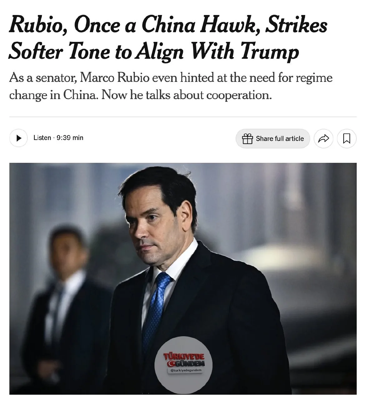 YENİ: Rubio, yıllarca Senato'da Çin'i insan hakları karnesi ve güvenlik faaliyetleri nedeniyle eleştirdi. Ancak şimdilerde, Trump ile uyumlu bir ton benimseyerek Çin ile "iş birliği" arayışına vurgu yapıyor. Pekin'de bulunduğu sırada, Komünist liderl