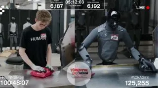 İnsan çalışan, verdiği 10 dakikalık molaların ardından kendisini geçen robotu, çok kısa bir süre sonra tekrar geride bıraktı