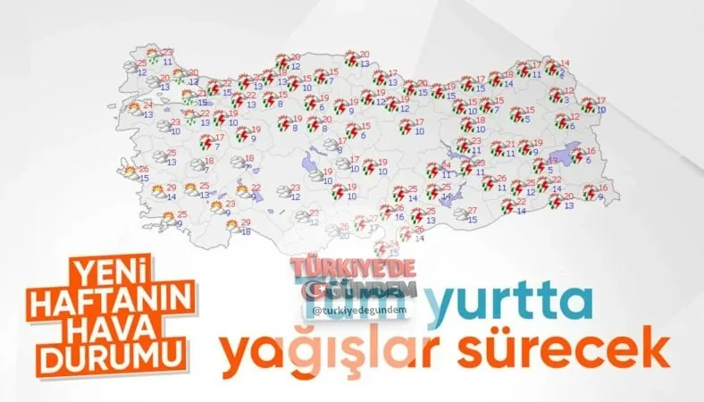 Meteorolojiden yeni hafta tahminleri: Yağışlar devam edecek -yeni-hafta-tahminleri-yagislar-devam-edecek-h1535289