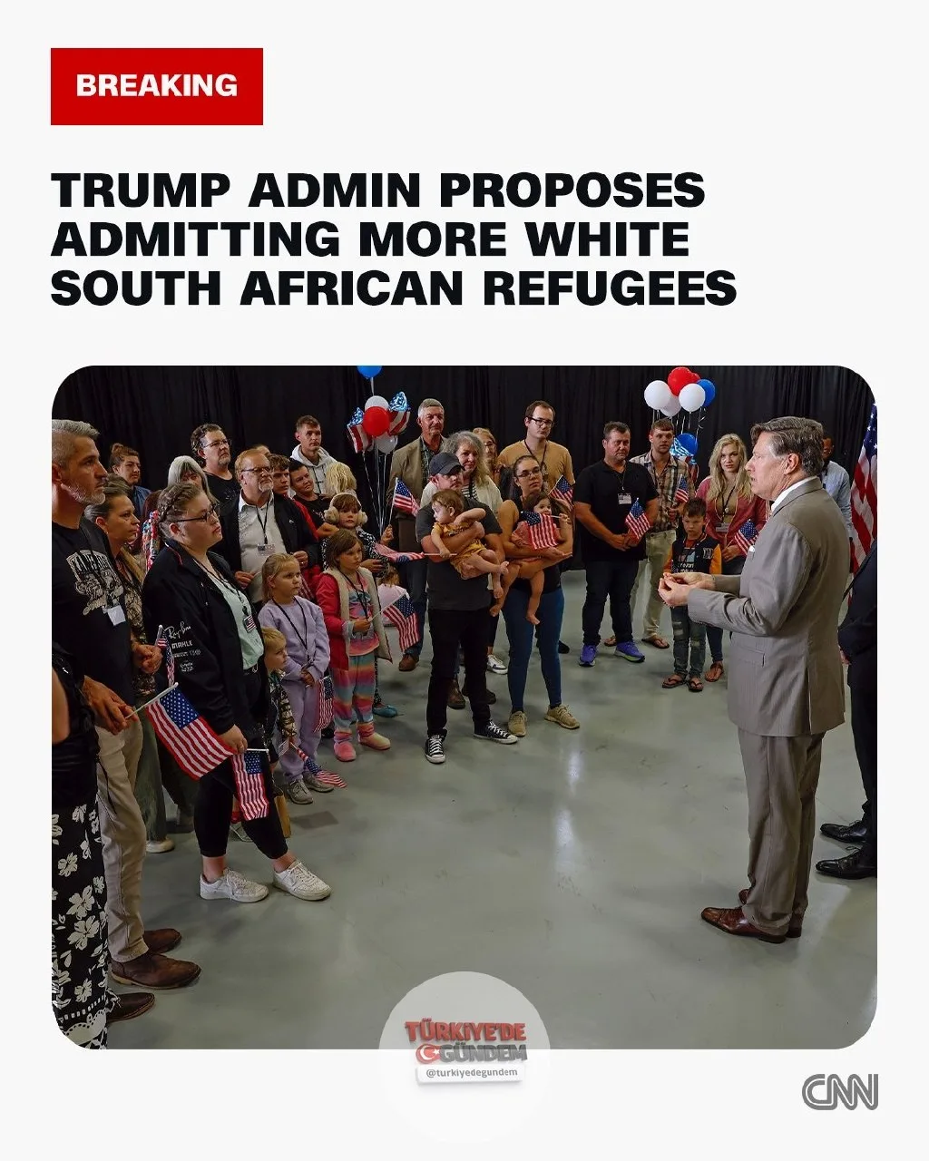 Trump yönetimi, Kongre'ye gönderilen acil durum kararına göre, daha fazla beyaz Güney Afrikalının ülkeye kabul edilmesini öneriyor.