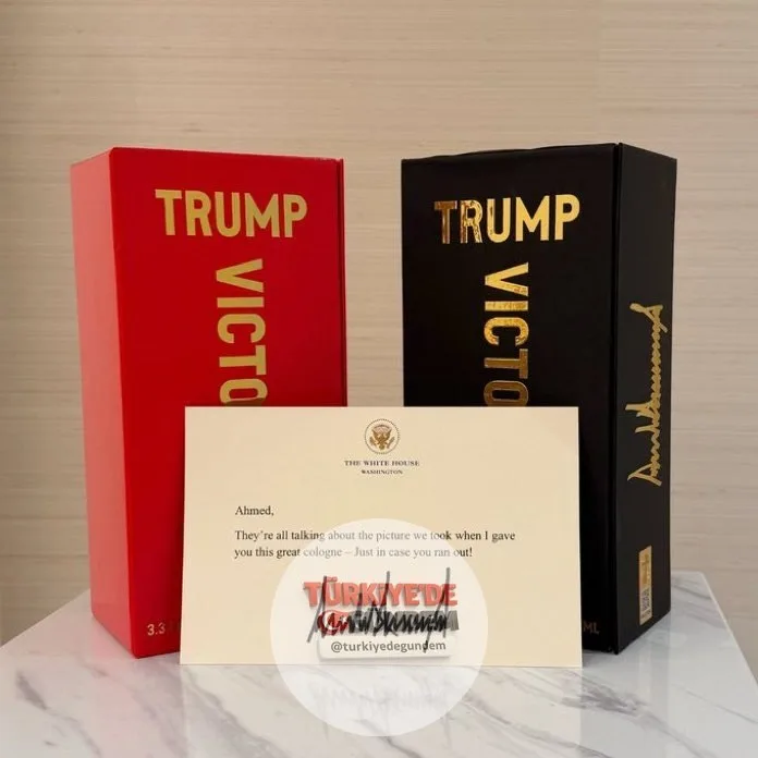 Suriye Devlet Başkanı Ahmed Şara, ABD Başkanı Donald Trump'ın kendisine hediye ettiği parfümü paylaştı.