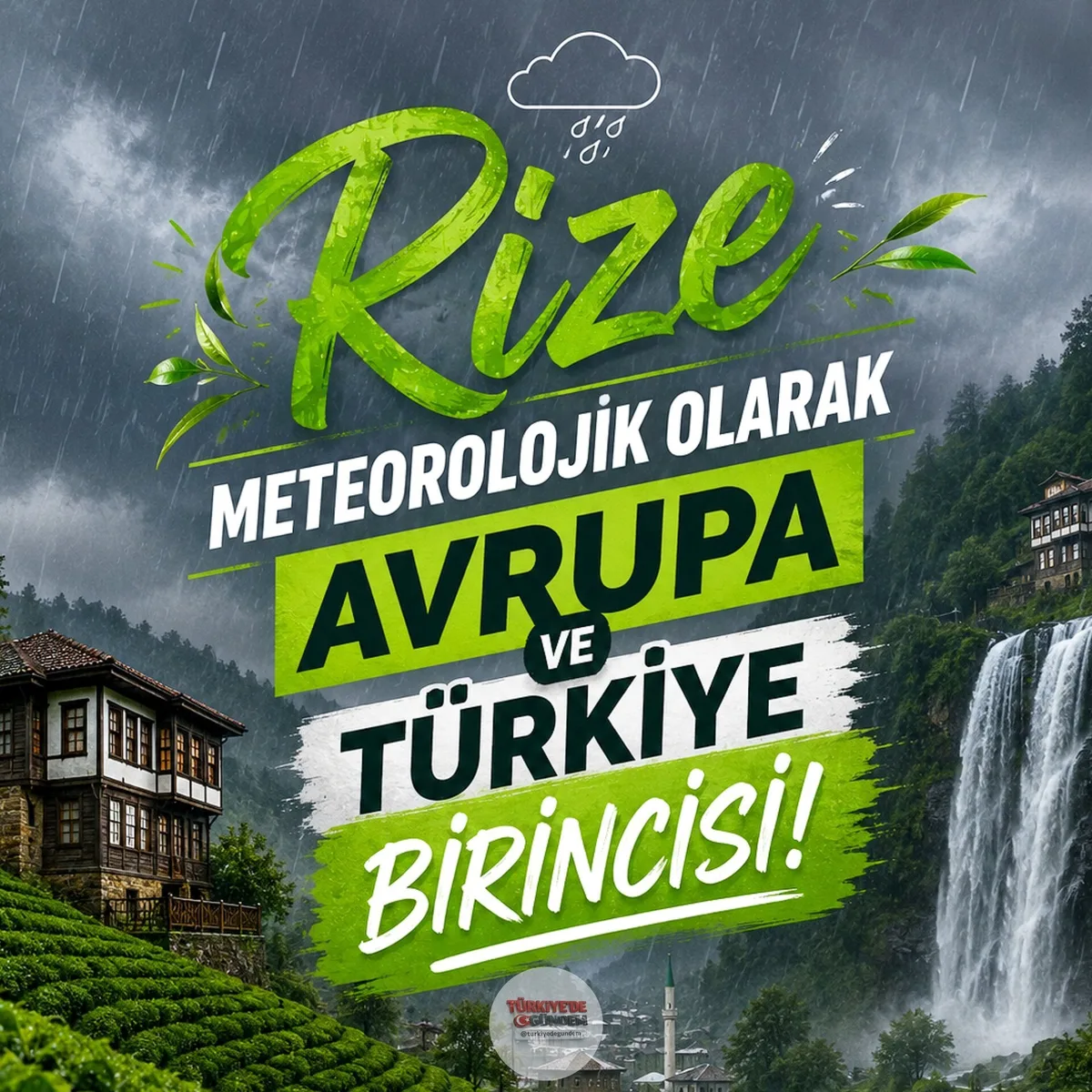 Hem Avrupa'nın hem de Türkiye'nin meteorolojik şampiyonu Rize'ye bir göz atalım: Yılın 307 günü bulutlu, 184 günü ise yağışlı geçiyor. Metrekareye yıllık 2300 kilogram yağış düşen şehirde baraj bulunmuyor; su anlık olarak kullanılıyor ve şebeke suyu