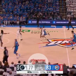 SGA, savunmacısını adeta oyun dışı bıraktı; tam 360 derece döndü. (Kaynak: @NBA)