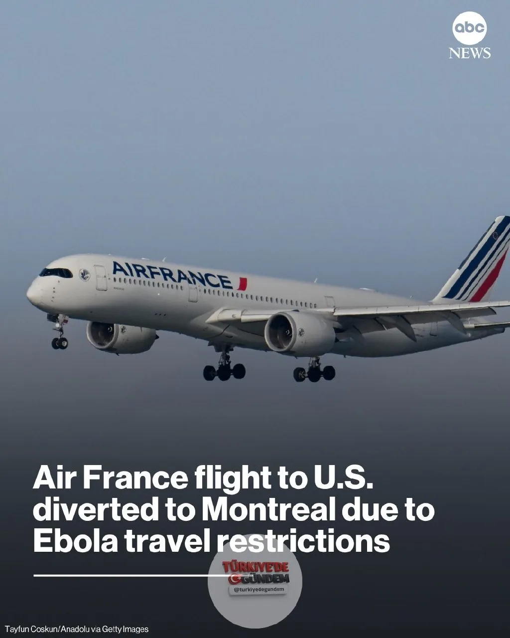 ABD Gümrük ve Sınır Koruma Birimi tarafından Perşembe günü yapılan açıklamaya göre, Paris'ten Detroit'e gitmek üzere havalanan bir Air France uçağı, Ebola salgını nedeniyle uygulanan uçuş kısıtlamaları kapsamında Kongo'dan gelen bir yolcunun "yanlışl