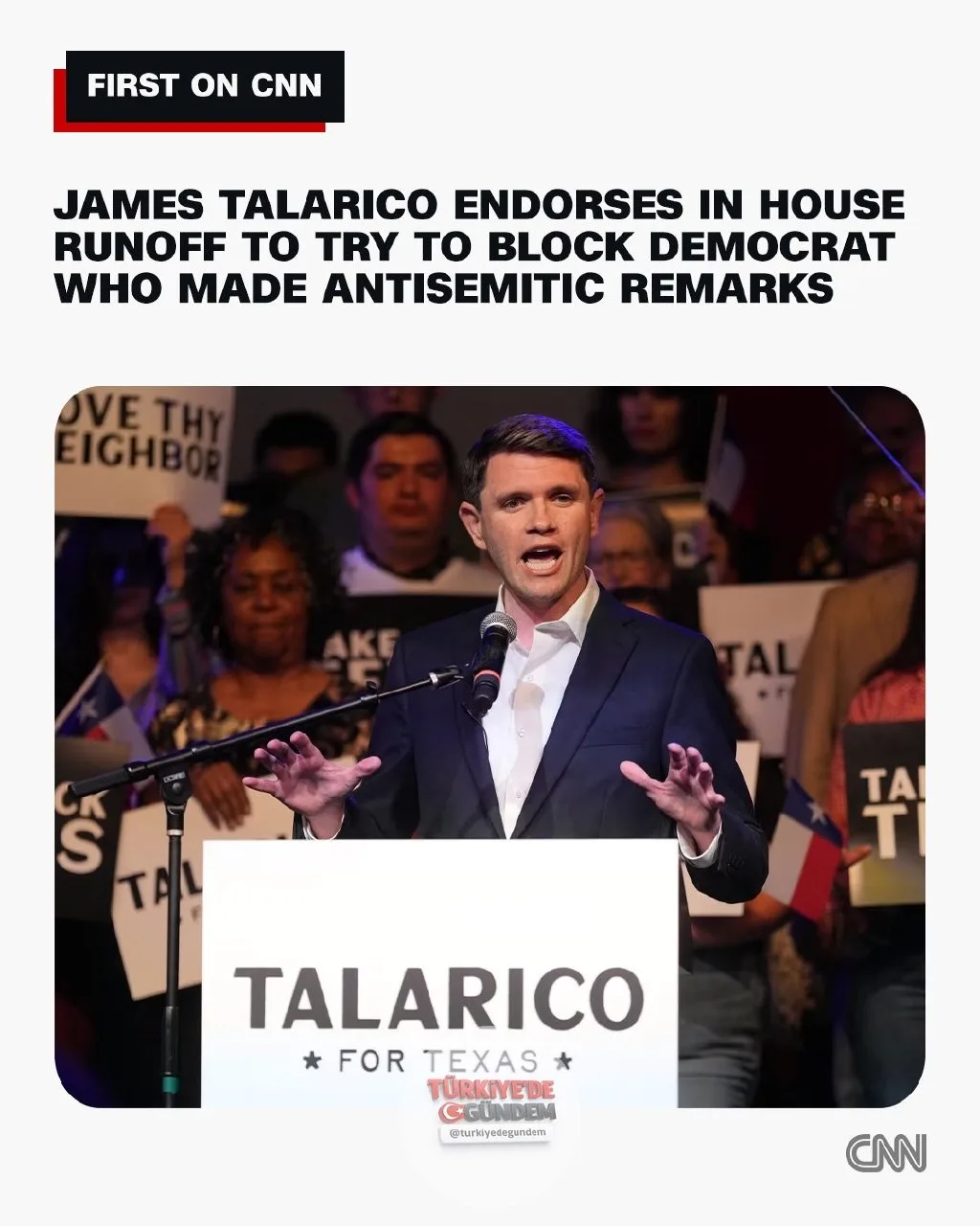 Teksas Demokratlarının ABD Senatosu adayı James Talarico, önümüzdeki hafta yapılacak ikinci tur seçimleri öncesinde antisemitik açıklamalarda bulunan rakip bir adayı engellemek için çalışmalarını hızlandıran Demokratların, 35. Kongre Bölgesi'ndeki ad