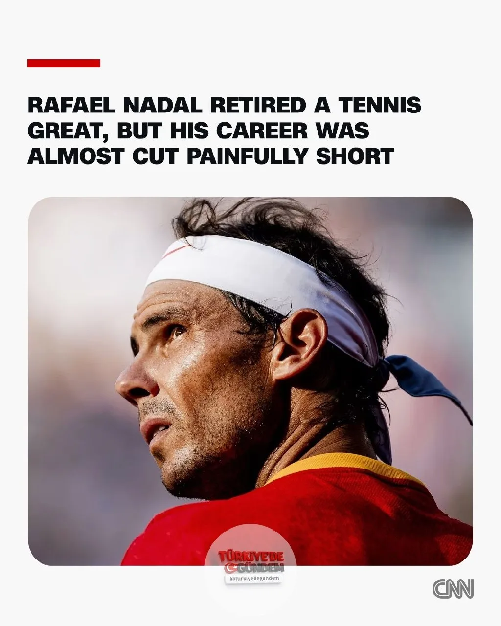 Rafael Nadal'ın başarıları her ne kadar geniş kitlelerce bilinse de, kariyerinin henüz başında yaşadığı ve uğruna çalıştığı her şeyi neredeyse rayından çıkaran sakatlığın, efsanevi kariyerinin başlamasına nasıl engel olabileceği pek bilinmiyor.