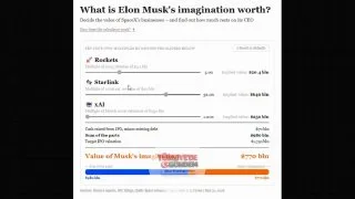 Geleneksel ölçütlere göre, SpaceX'in roketleri, uyduları ve yapay zeka laboratuvarı, yaklaşan mega-halka arzda hedeflediği 1,75 trilyon dolarlık değerlemeye yakın bir toplam oluşturmuyor. Yeni bir interaktif Breakingviews hesaplayıcısı, bu astronomik