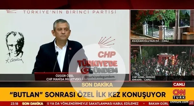 CNN Türk wrote Özgür Özel's title as "CHP Manisa MP."