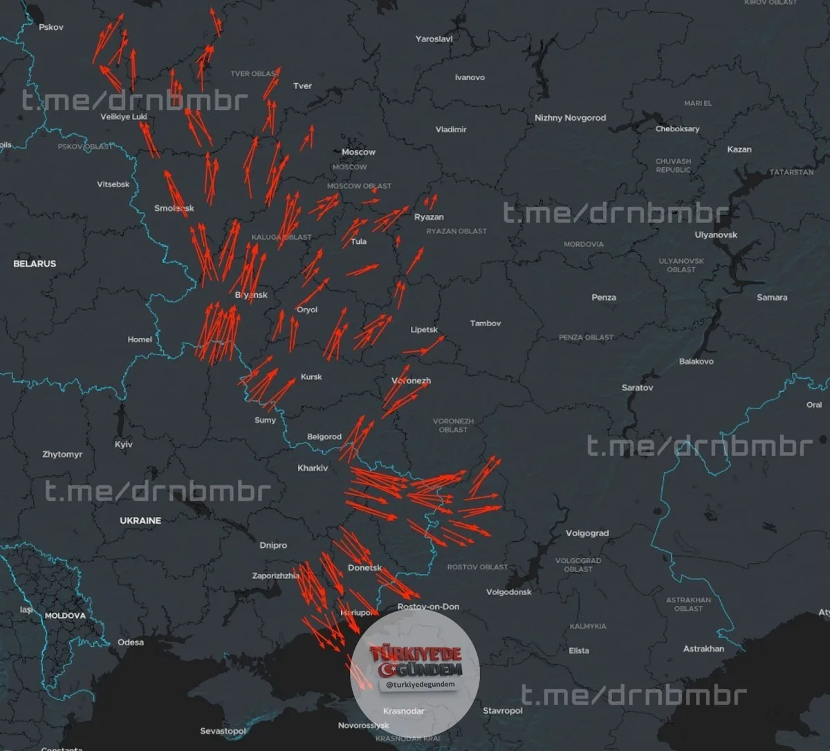 Ukrayna ordusu, Rusya'ya 100'den fazla kamikaze insansız hava aracıyla saldırı düzenledi.