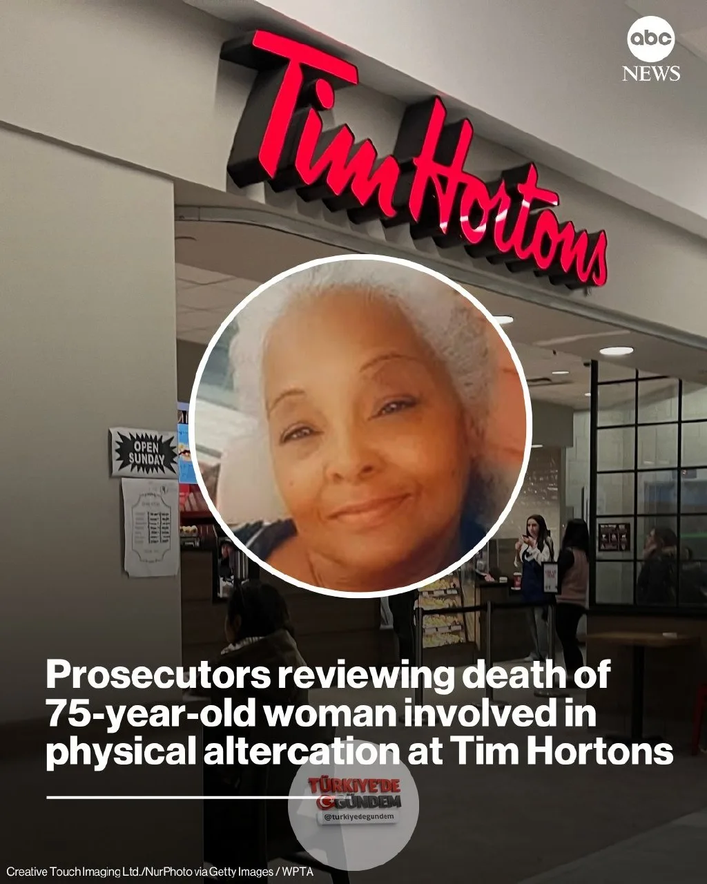 Yetkililerin açıklamasına göre savcılık, Indiana'daki bir Tim Hortons şubesinde çalışanla yaşadığı fiziksel tartışmanın ardından hayatını kaybeden 75 yaşındaki kadının ölümüyle ilgili inceleme başlattı.