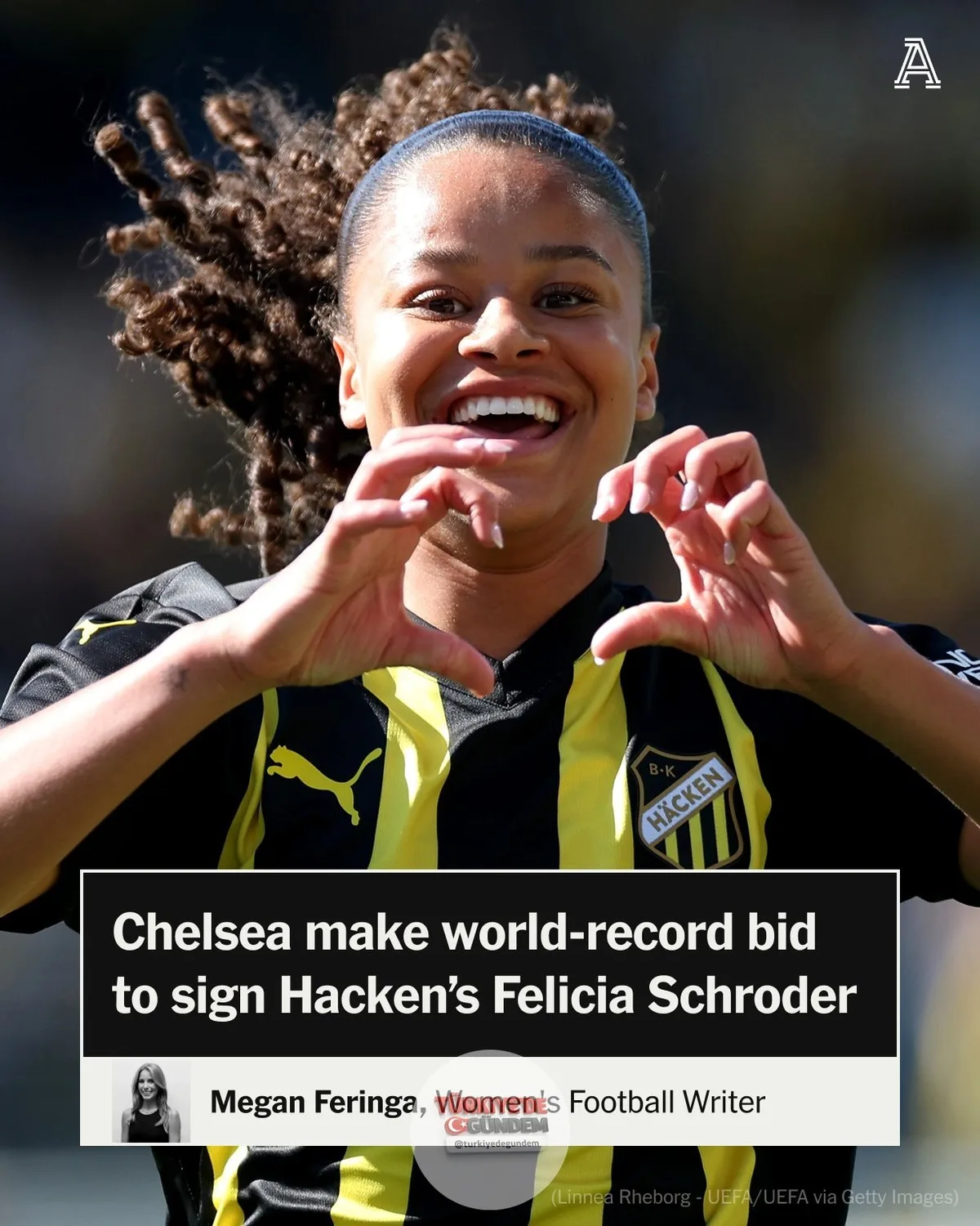Chelsea, BK Hacken forması giyen forvet Felicia Schroder için kadın futbolunda dünya rekoru kıracak bir bonservis bedeliyle teklifte bulundu. İngiltere Kadınlar Süper Ligi'ni bu sezon üçüncü sırada tamamlayan Chelsea, 19 yaşındaki oyuncuyu kadrosuna