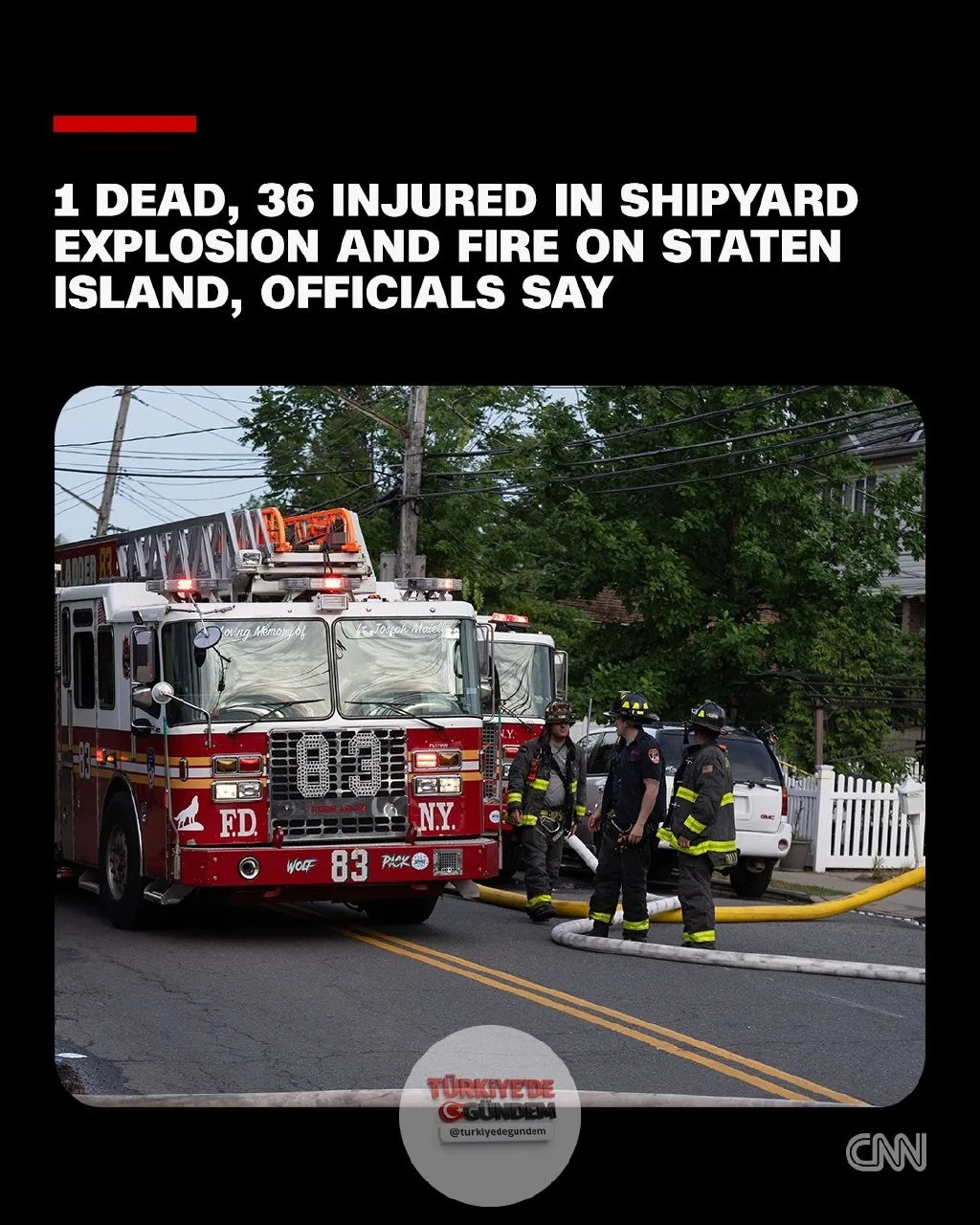 New York'taki bir tersanede meydana gelen patlamada bir kişinin hayatını kaybettiği bildirildi.