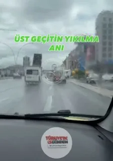 İskitler’de üst geçidin yıkılma anı cep telefonu kamerasına böyle yansıdı