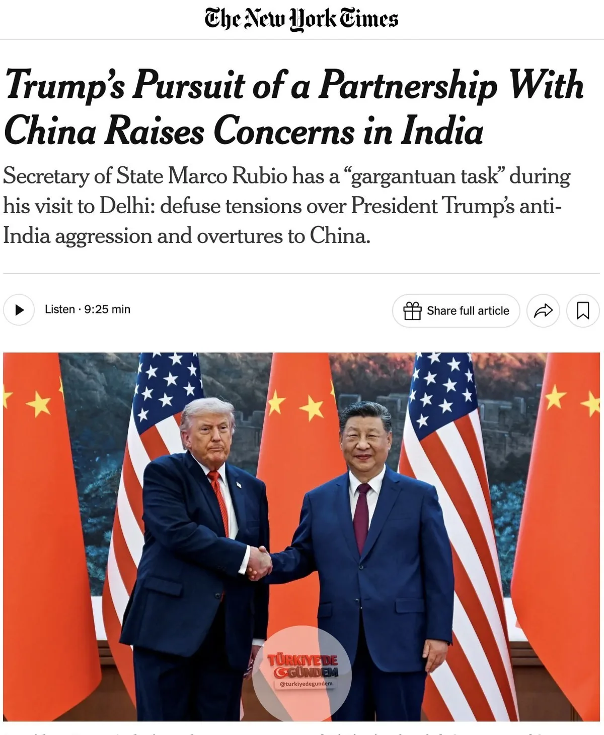 YENİ: Trump'ın Çin ziyareti ve Xi Jinping'e yönelik yakınlaşma çabaları Hindistan'da endişe yarattı. Modi'nin kendisine Nobel Barış Ödülü kazandırma konusunda yardımcı olmayı reddetmesinin ardından Trump, gümrük vergileriyle ABD-Hindistan ilişkilerin