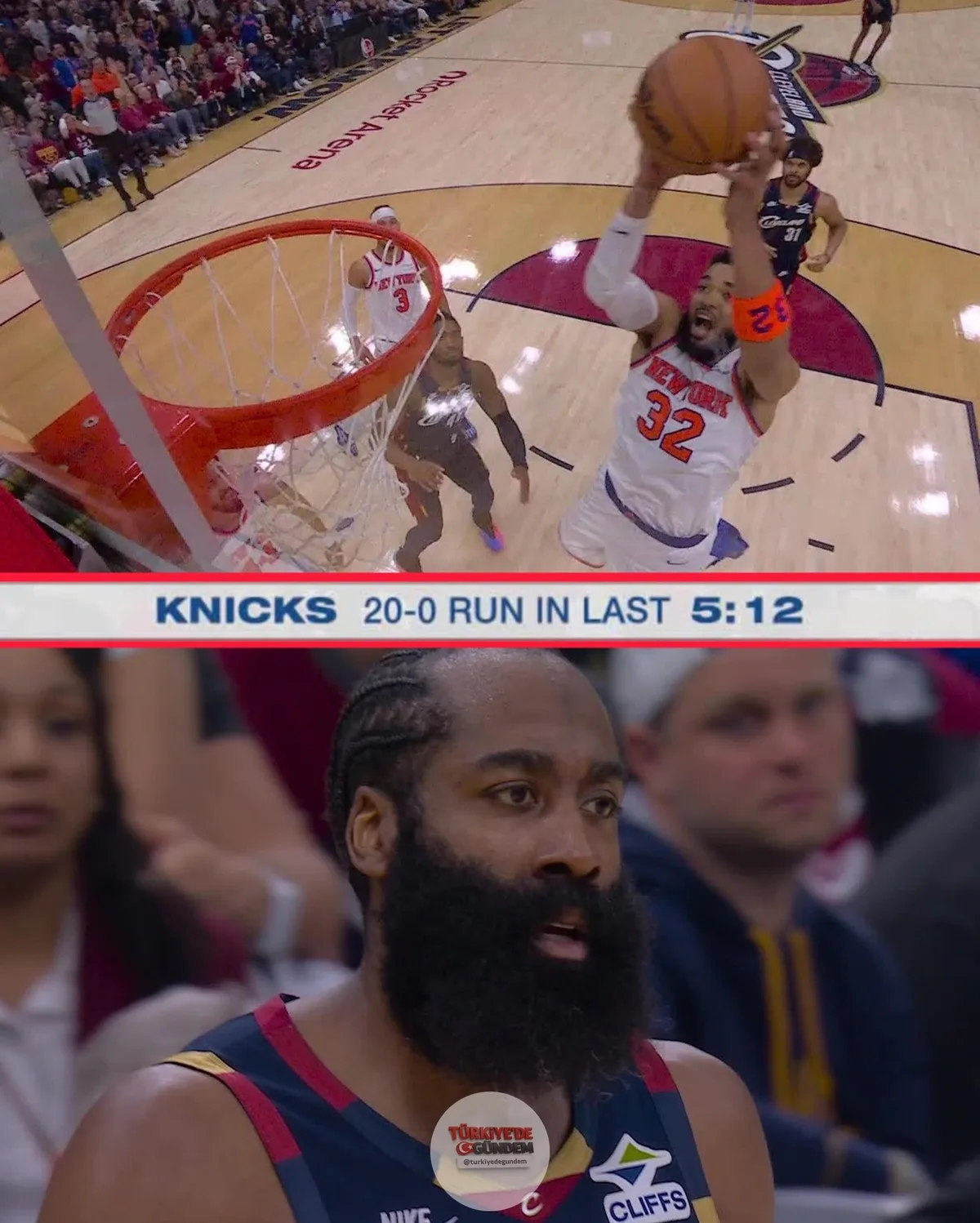 Knicks, ikinci çeyrekte yakaladığı 20-0'lık seriyle, tamam mı devam mı maçında Cavaliers'ı adeta sahadan sildi.