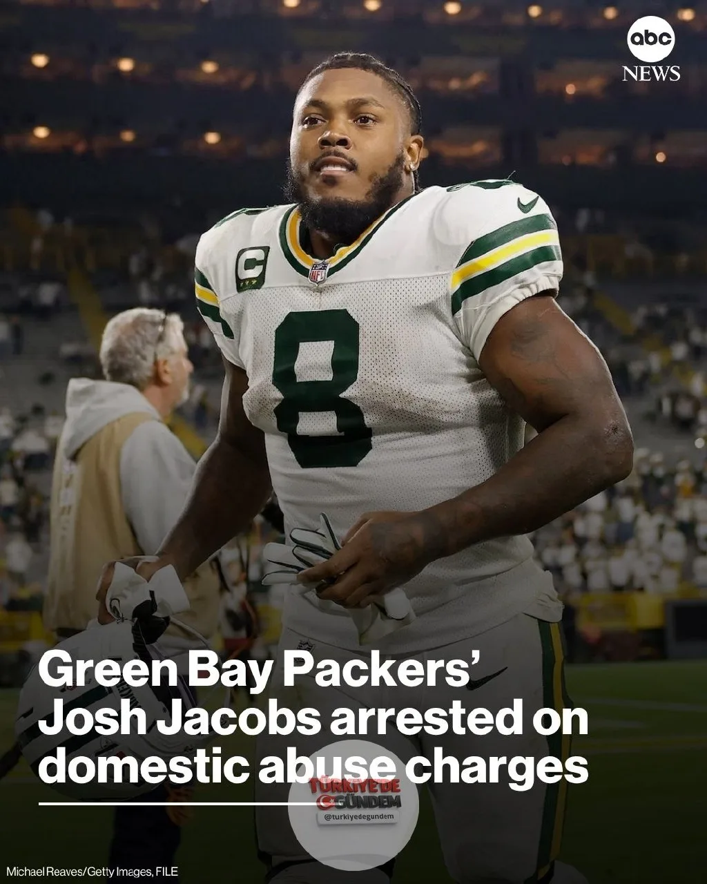 Green Bay Packers'ın koşucusu Josh Jacobs, Salı günü Wisconsin'de aile içi şiddet suçlamasıyla gözaltına alındı.