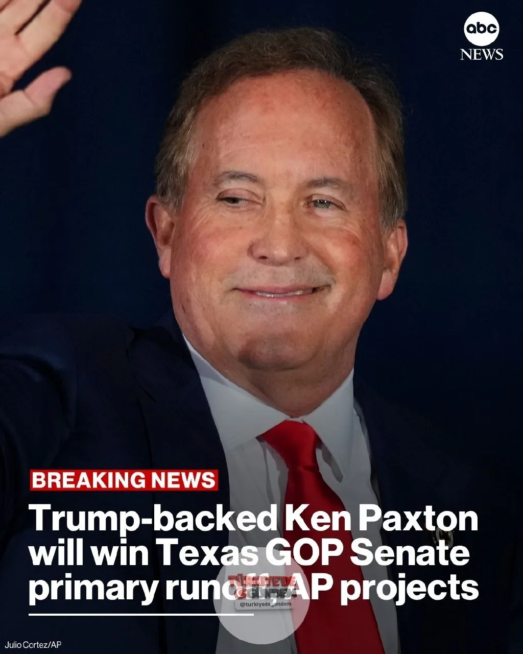 SON DAKİKA: AP'nin projeksiyonlarına göre, Trump destekli Ken Paxton, Senatör John Cornyn'e karşı Teksas Cumhuriyetçi Parti Senato ön seçimlerinin ikinci turunu kazanarak başkanın nüfuzu için bir sınavı başarıyla geçti.