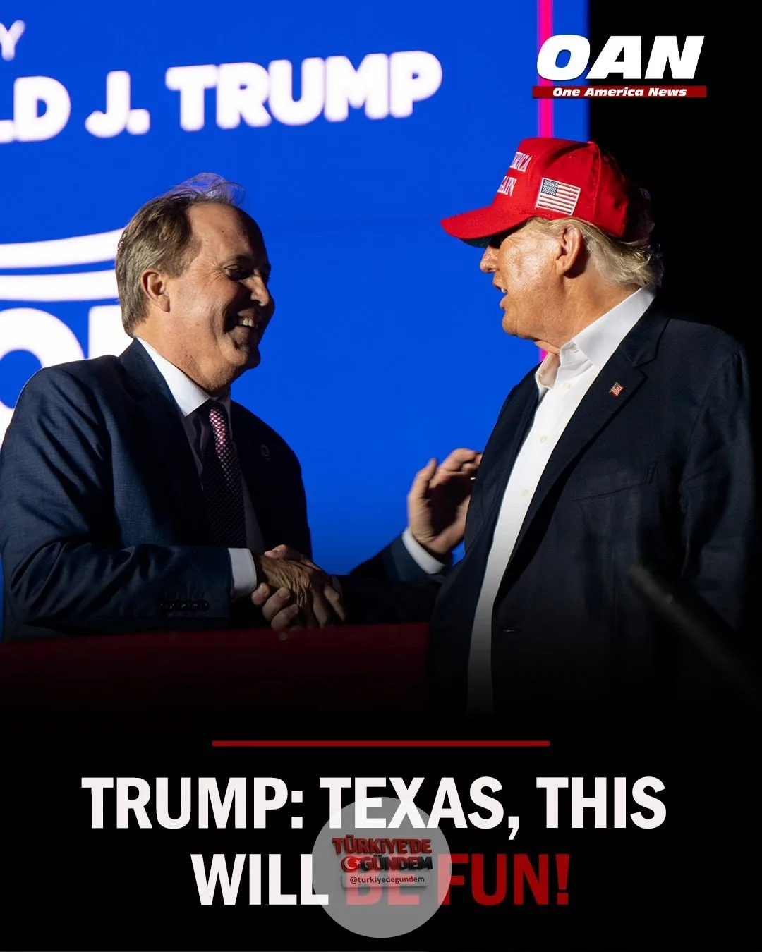 Başkan Trump, Teksas Cumhuriyetçi Parti Senato ön seçimlerinin ikinci turunu kazanan Ken Paxton'ı tebrik ederek, "Teksas, bu çok EĞLENCELİ olacak!" ifadelerini kullandı. Daha fazla gelişme için bugün Spectrum ve YouTube TV üzerinden OAN kanalını izle