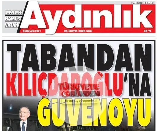 Aydınlık Gazetesi: "Sayın Kılıçdaroğlu'nun CHP genel başkanlığından uzaklaştırılması, ABD/İsrail kaynaklı bir gelişmedir. Bunu tespit etmeden alacağımız hiçbir tavır doğru olmaz. Bu filmin yönetmeni ABD, senaristi İsrail, başrol oyuncuları ise İmamoğ
