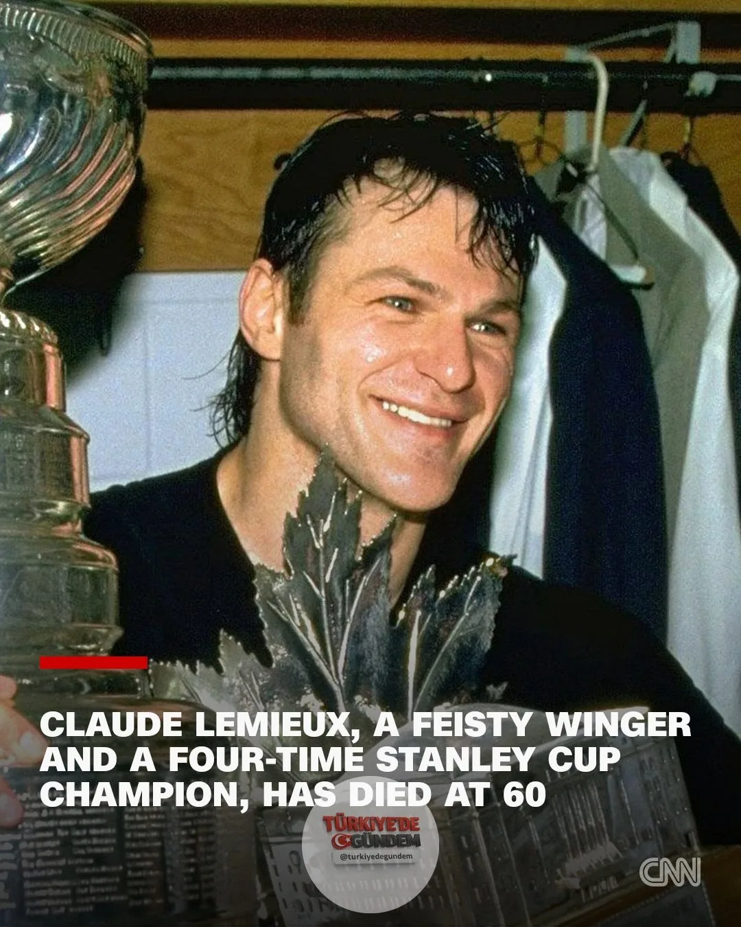 Dört kez Stanley Kupası şampiyonluğu yaşayan ve hokey kariyerini sertlik ile agresif bir oyun tarzı üzerine kuran Claude Lemieux hayatını kaybetti. Lemieux 60 yaşındaydı.