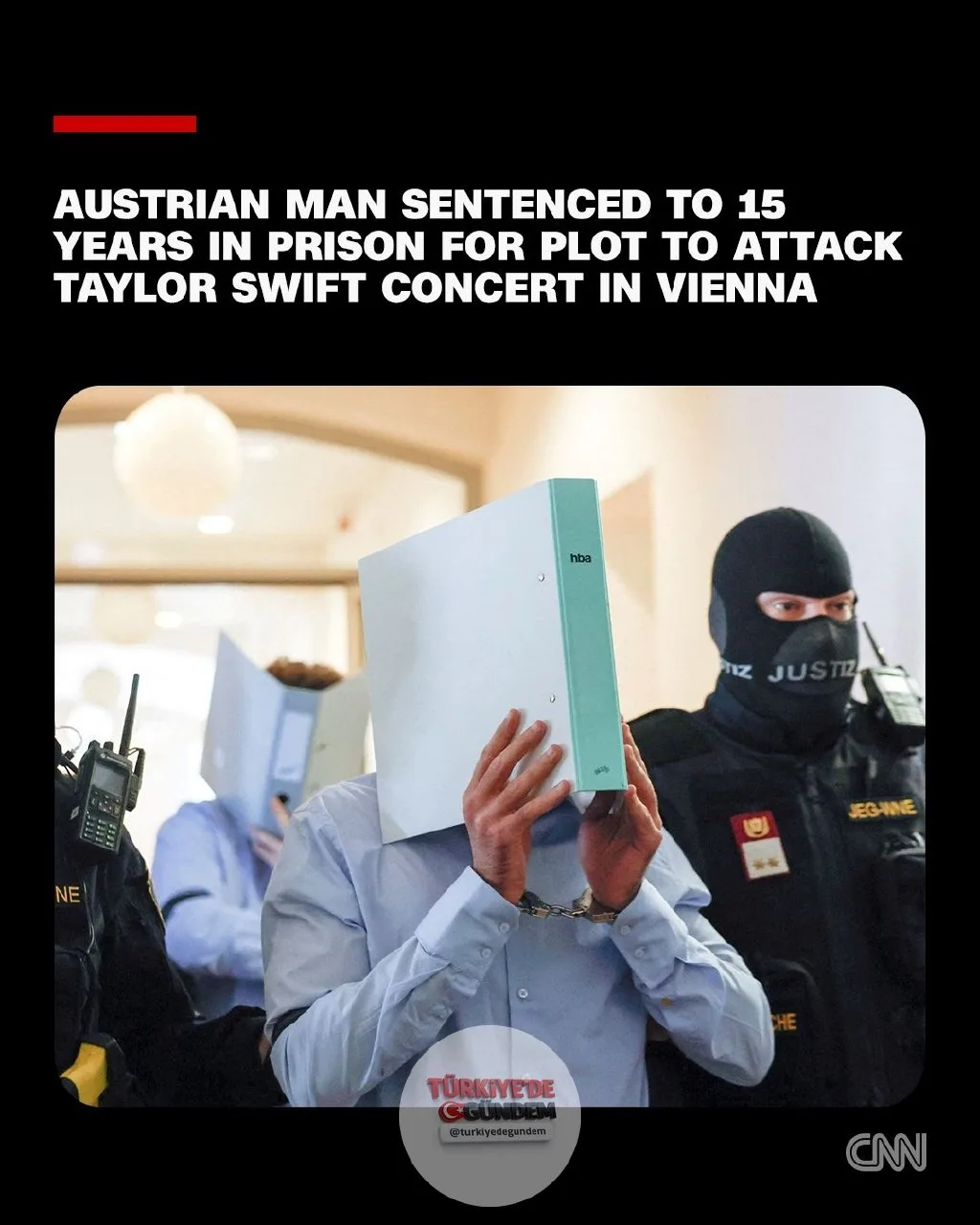 Avusturya'da bir mahkeme, 2024 yılında Viyana'da düzenlenmesi planlanan ancak son anda engellenen Taylor Swift konserine yönelik İslamcı saldırı hazırlığında olduğunu itiraf eden 21 yaşındaki şahsı 15 yıl hapis cezasına çarptırdı.