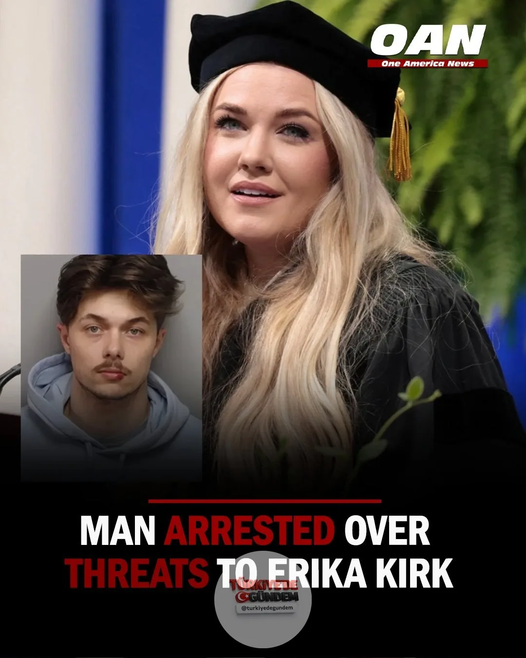 Teksaslı 26 yaşındaki bir adam, TPUSA CEO'su Erika Kirk'e yönelik internet üzerinden tehditler savurduğu iddiasıyla tutuklandı. Yetkililer, Jacob Wenske'nin tehditlere ilişkin yürütülen soruşturmanın ardından Çarşamba gecesi San Antonio'da gözaltına
