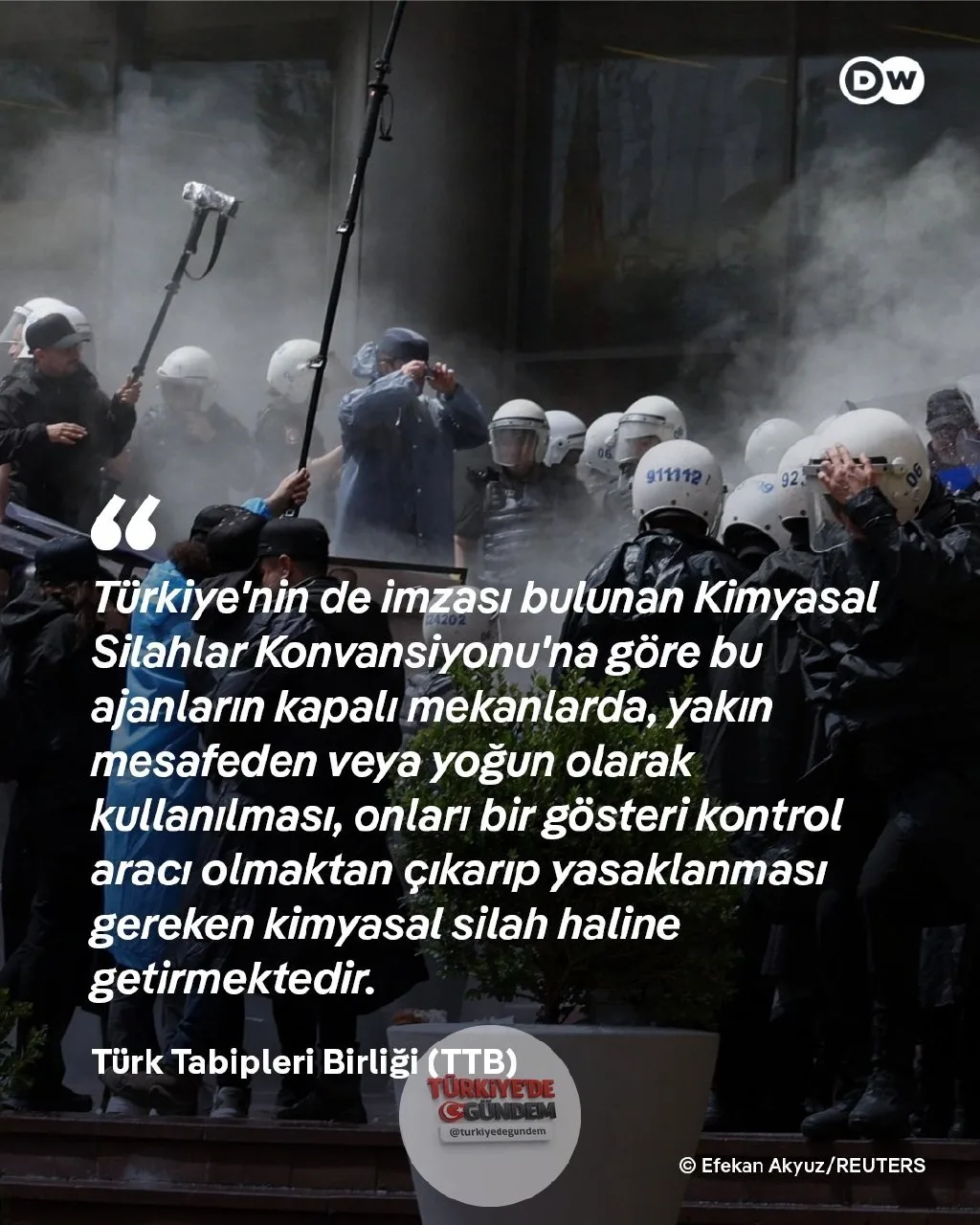 Türk Tabipleri Birliği'nden CHP Genel Merkezi'ndeki polis müdahalesine tepki: TTB, kapalı alanlarda yoğun şekilde kullanılan göz yaşartıcı gazın "kimyasal silaha dönüştüğünü" savundu.
