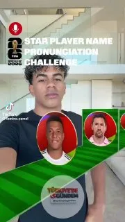 Lamine Yamal, TikTok'ta futbolcuların isimlerini telaffuz etmeye çalışırken kendi ismini söylemekte zorlandı.