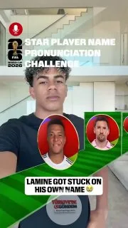 TikTok'un "futbolcu isimlerini doğru telaffuz etme" özelliğini deneyen Lamine Yamal, kendi ismini söylemekte zorlandı.