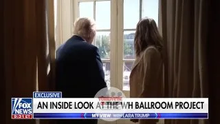 "Balo salonu tam olarak burada olacak." Başkan Trump, Lara Trump'a Beyaz Saray'daki balo salonu inşaatının perde arkasını gösterdi. Trump, salonu kendisi ve "büyük vatanseverler" tarafından Amerika'ya bir hediye olarak nitelendirdi. Balo salonunun gi
