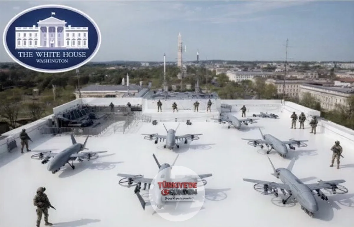 Trump, Beyaz Saray balo salonunun çatısına yapılması planlanan drone pistinin ilk görselini paylaştı.