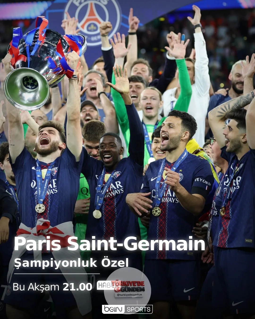 Paris Saint-Germain şampiyonluk özel yayını, tüm detaylarıyla sadece ekranlarında! Stüdyoda Erdem Bitik ve Alper Öcal, anlatımda Arda Vatansever ve Tugay Kosova bu akşam 21.00'de'de.