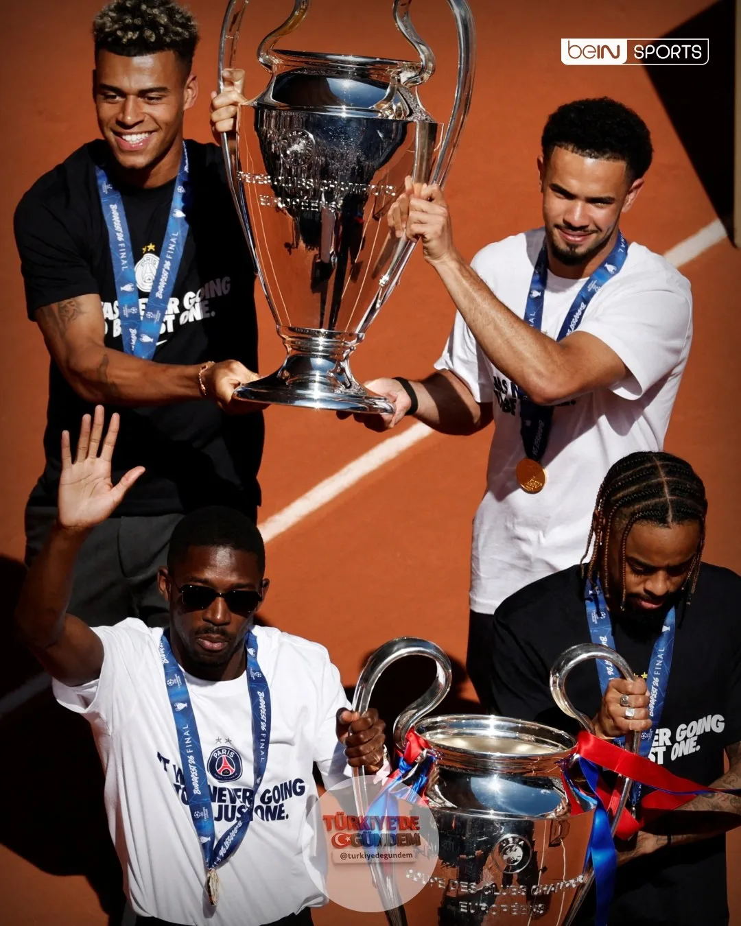 Paris Saint-Germain'in son 2 UEFA Şampiyonlar Ligi şampiyonluğunun yarattığı heyecan, Roland Garros kortlarına taştı!