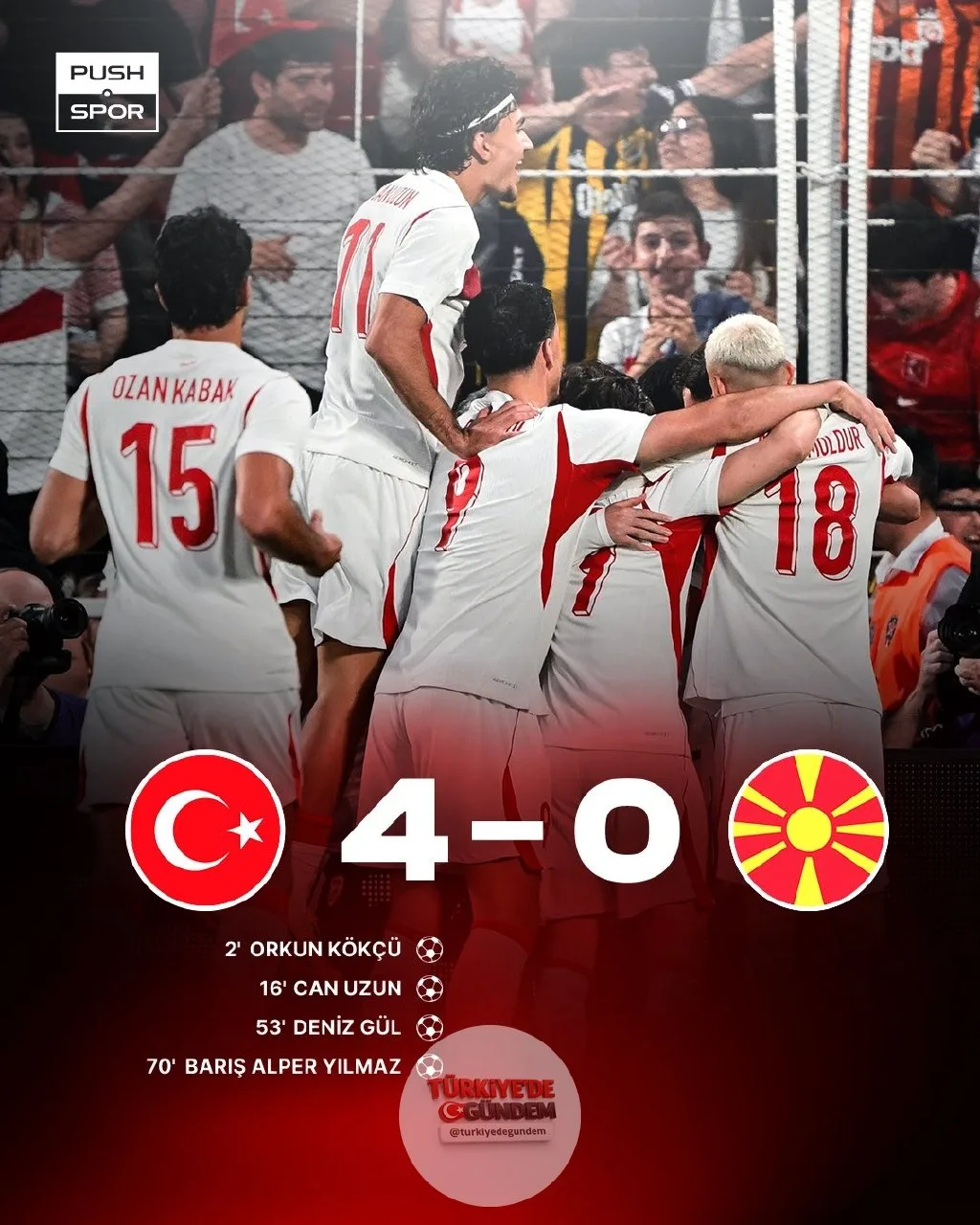 Türkiye, hazırlık maçında Kuzey Makedonya'yı 4-0 mağlup etti.