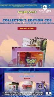 Taylor Swift, Disney ve Pixar'ın merakla beklenen yeni filmi "Oyuncak Hikayesi 5" için orijinal bir şarkı hazırlıyor. Swift, Pazartesi günü Instagram hesabından yaptığı paylaşımla "I Knew It, I Knew You" adlı yeni şarkısının 5 Haziran'da yayınlanacağ