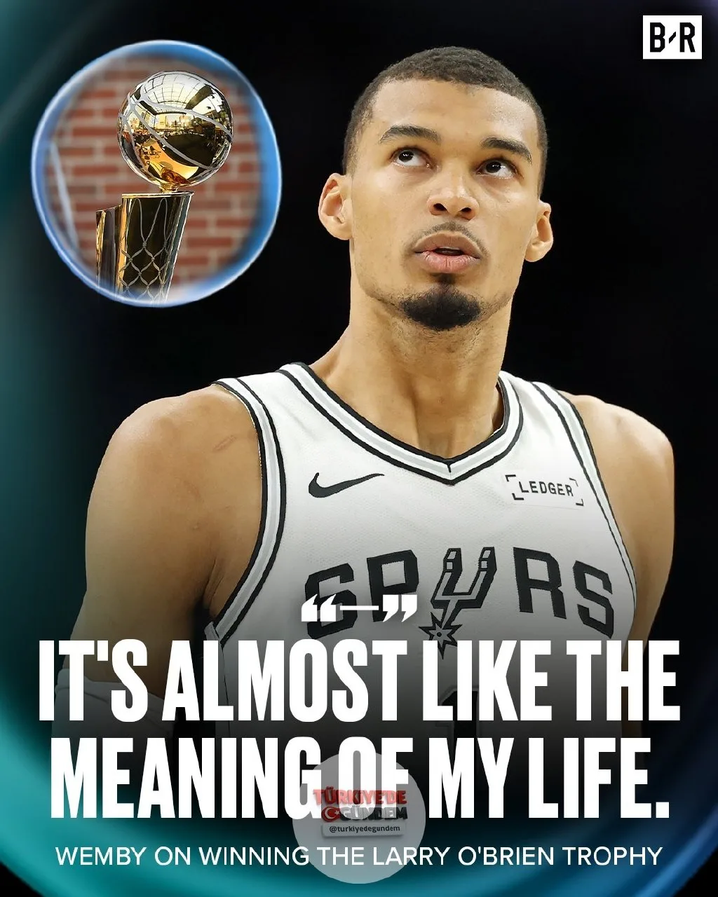 Wemby, Larry O'Brien Kupası'nı kazanmanın çocukluk hayali olduğunu belirtti. (Kaynak: @spurs)