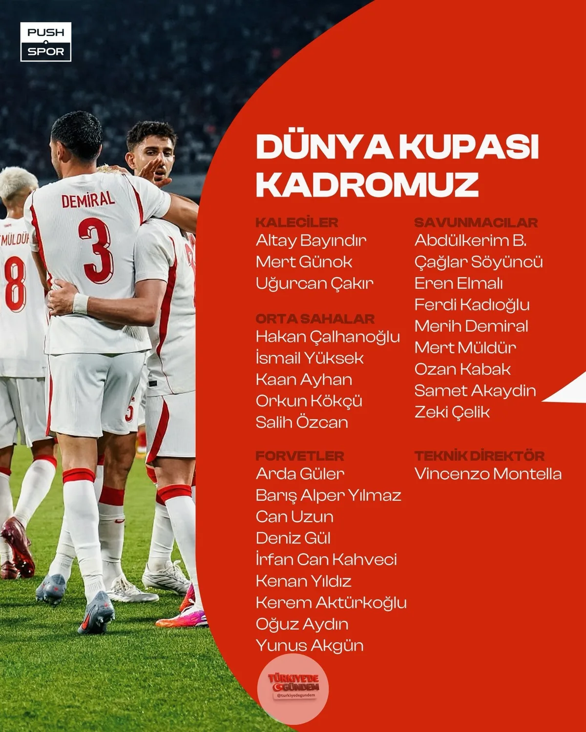 Dünya Kupası kadromuz açıklandı.