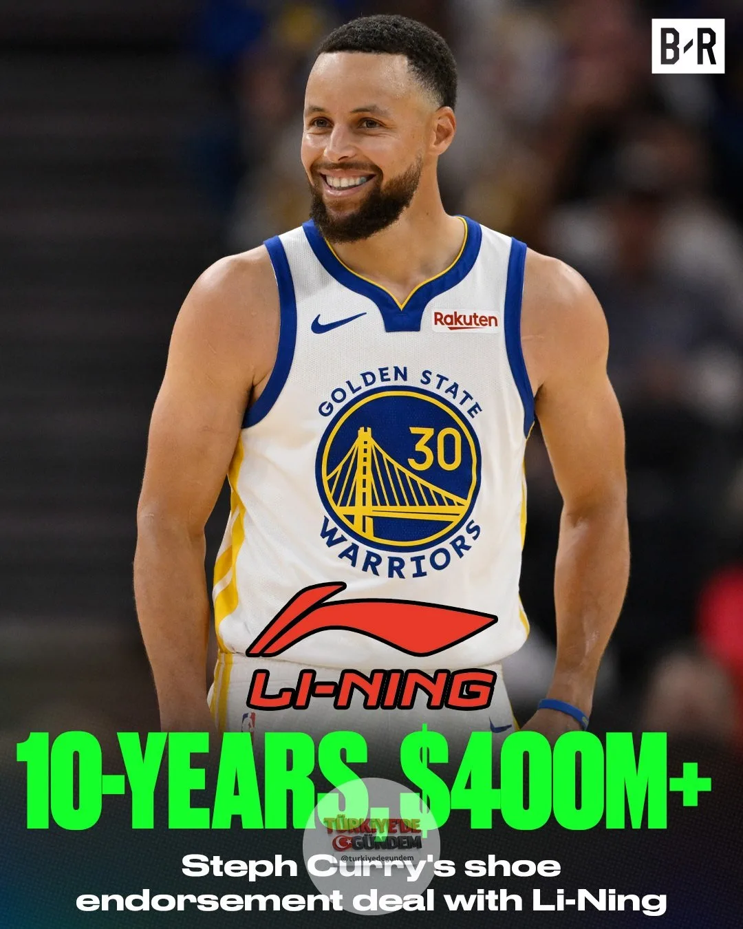 Steph Curry’nin Li-Ning ile yaptığı ayakkabı anlaşmasının değeri 400 milyon doları aşıyor. 10 yıllık sözleşmeyi kapsayan anlaşma, Shams Charania tarafından duyuruldu.