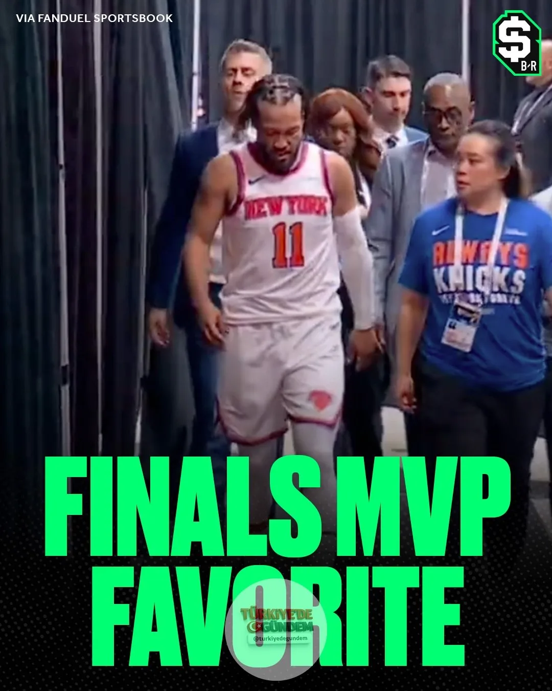 TEK BACAK, İKİ BACAK, HİÇ BACAK. JALEN BRUNSON ARTIK FİNALLERİN EN DEĞERLİ OYUNCUSU (MVP) ÖDÜLÜ İÇİN FAVORİ. @FDSportsbook