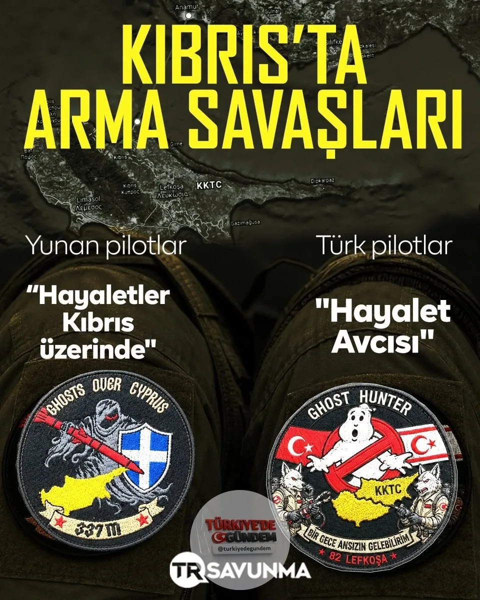 Yunanistan'ın Güney Kıbrıs Rum Yönetimi'ne konuşlandırdığı ve bölgede kalıcı olacağını duyurduğu F-16 filosuna bağlı 337. Filo, geçtiğimiz günlerde yeni armasını paylaştı. Filo armasında "Kıbrıs üzerinde hayaletler" ifadesi yer aldı.