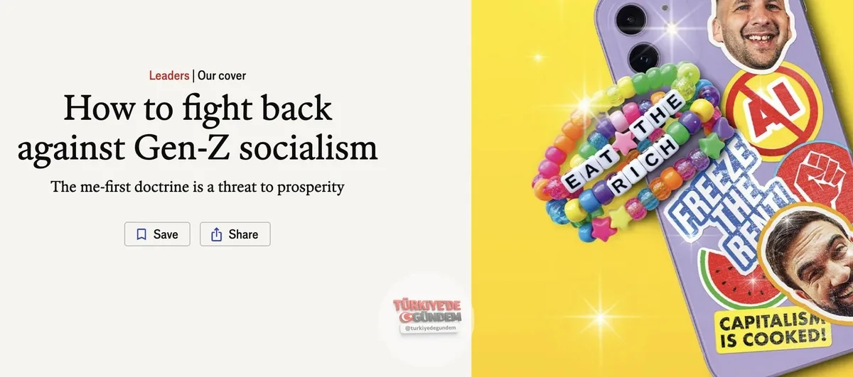 1-) 💹 The Economist’in bu haftaki kapak yazısını, "Z kuşağı sosyalizmi" olarak adlandırdığımız akım üzerine kaleme aldım. Yazımızda öne çıkan temel argümanlar şunlar: