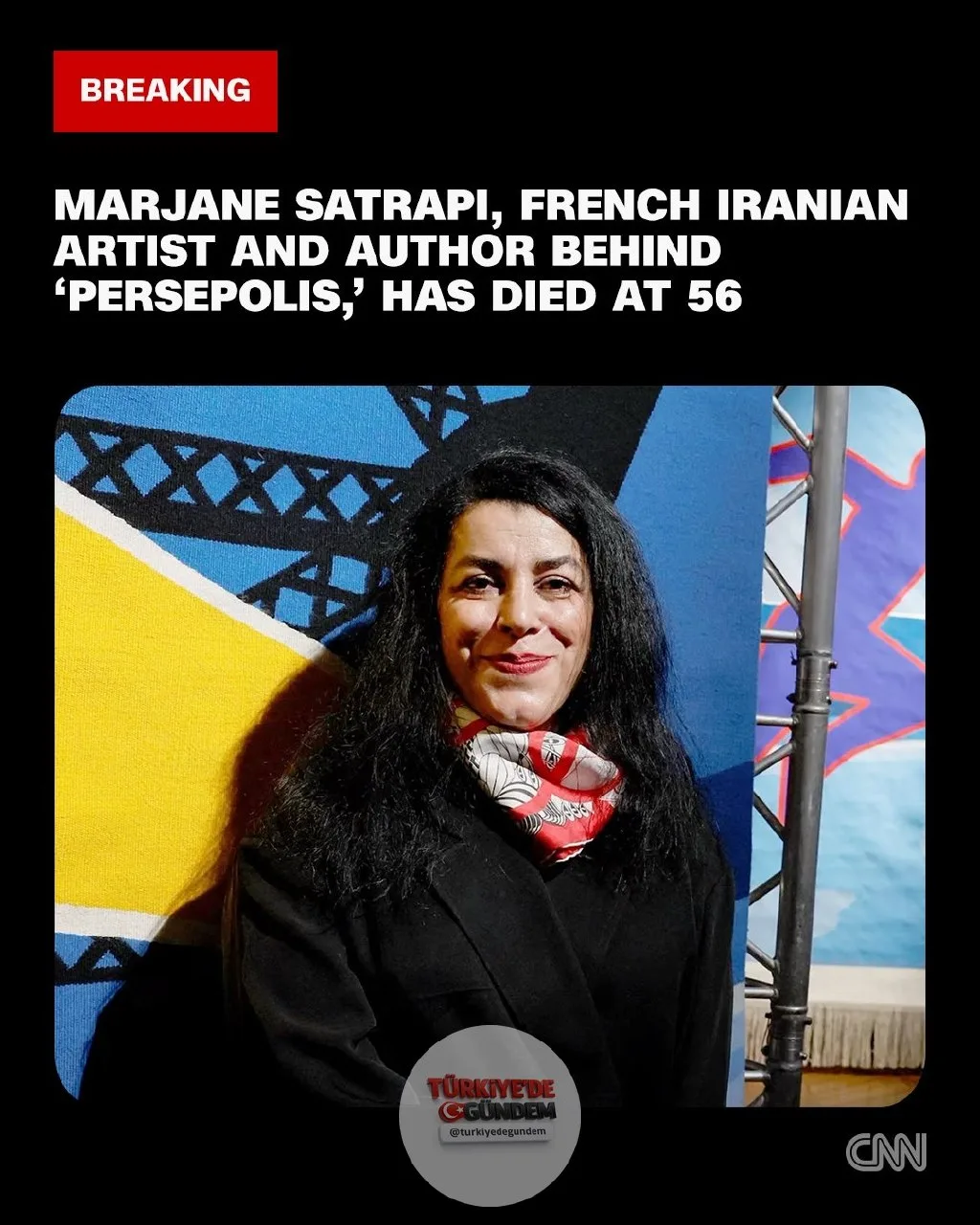 İran İslam Devrimi döneminde Tahran'daki çocukluğunu anlattığı "Persepolis" eseriyle tanınan sanatçı ve yazar Marjane Satrapi 56 yaşında hayatını kaybetti.