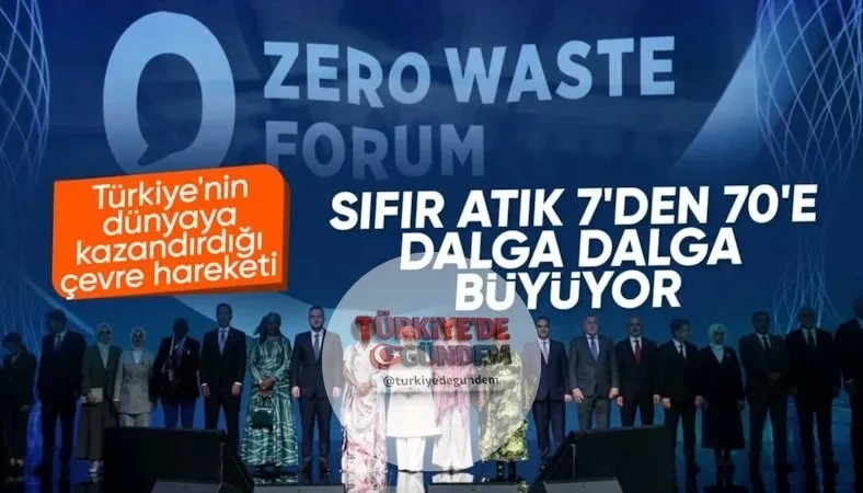 Sıfır Atık Forumu 2026 organizasyonunda konuşan Cumhurbaşkanı Erdoğan'ın eşi Emine Erdoğan, forumu insanlık ailesinin ortak bir ideal etrafında birleştiği tarihi bir buluşma olarak gördüklerini belirtirken, Sıfır Atık Vakfı Başkanı Samed Ağırbaş ise