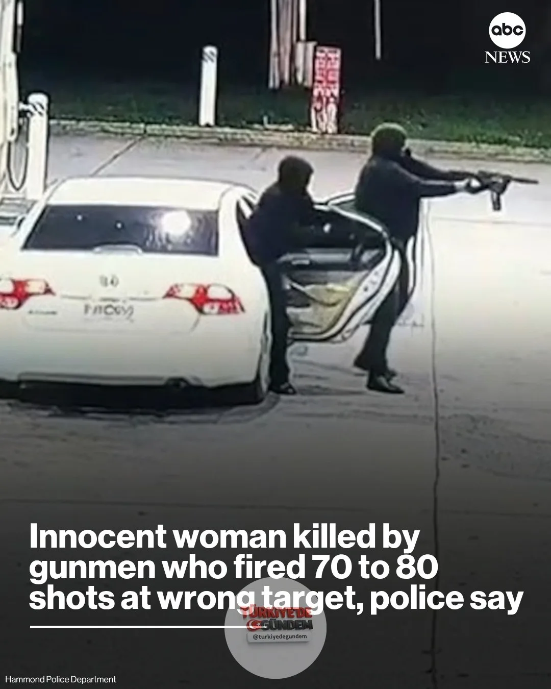 Polis, Louisiana'daki bir benzin istasyonunda bir araca 70 ila 80 el ateş ederek masum bir kadının ölümüne neden olan ve hedef aldıkları kişinin araçta olduğunu düşündükleri değerlendirilen saldırganları arıyor.
