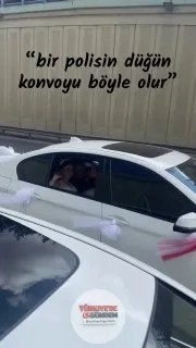 İstanbul’da bir düğün konvoyundan görüntüler;