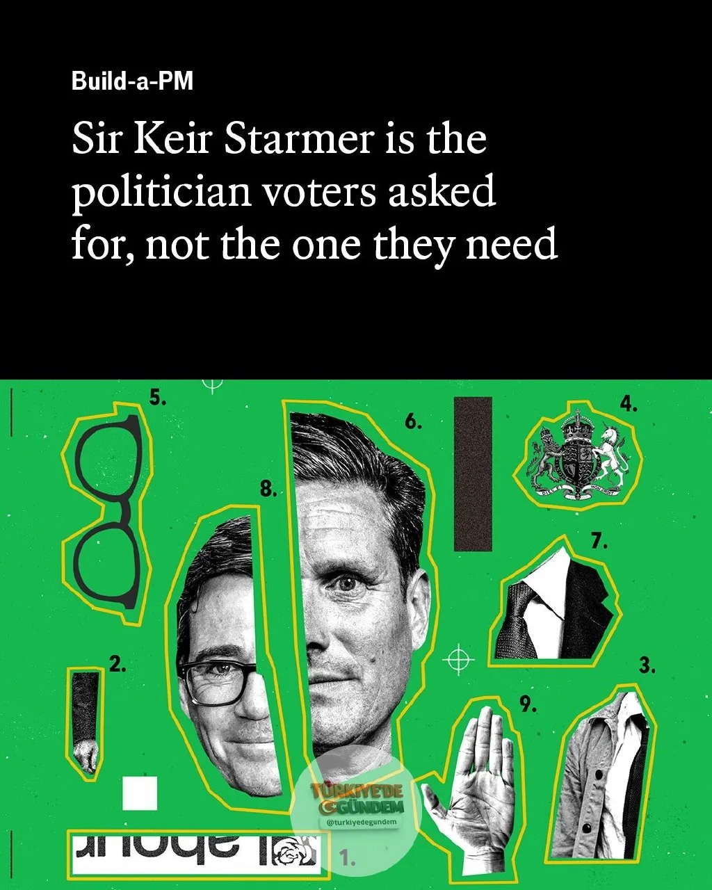 Sir Keir Starmer, şaşırtıcı bir biçimde kendisini ve politikalarını İngiliz seçmenlerin arzularına göre şekillendirdi. Ancak seçmenler ondan nefret ediyor. İllüstrasyon: Nate Kitch