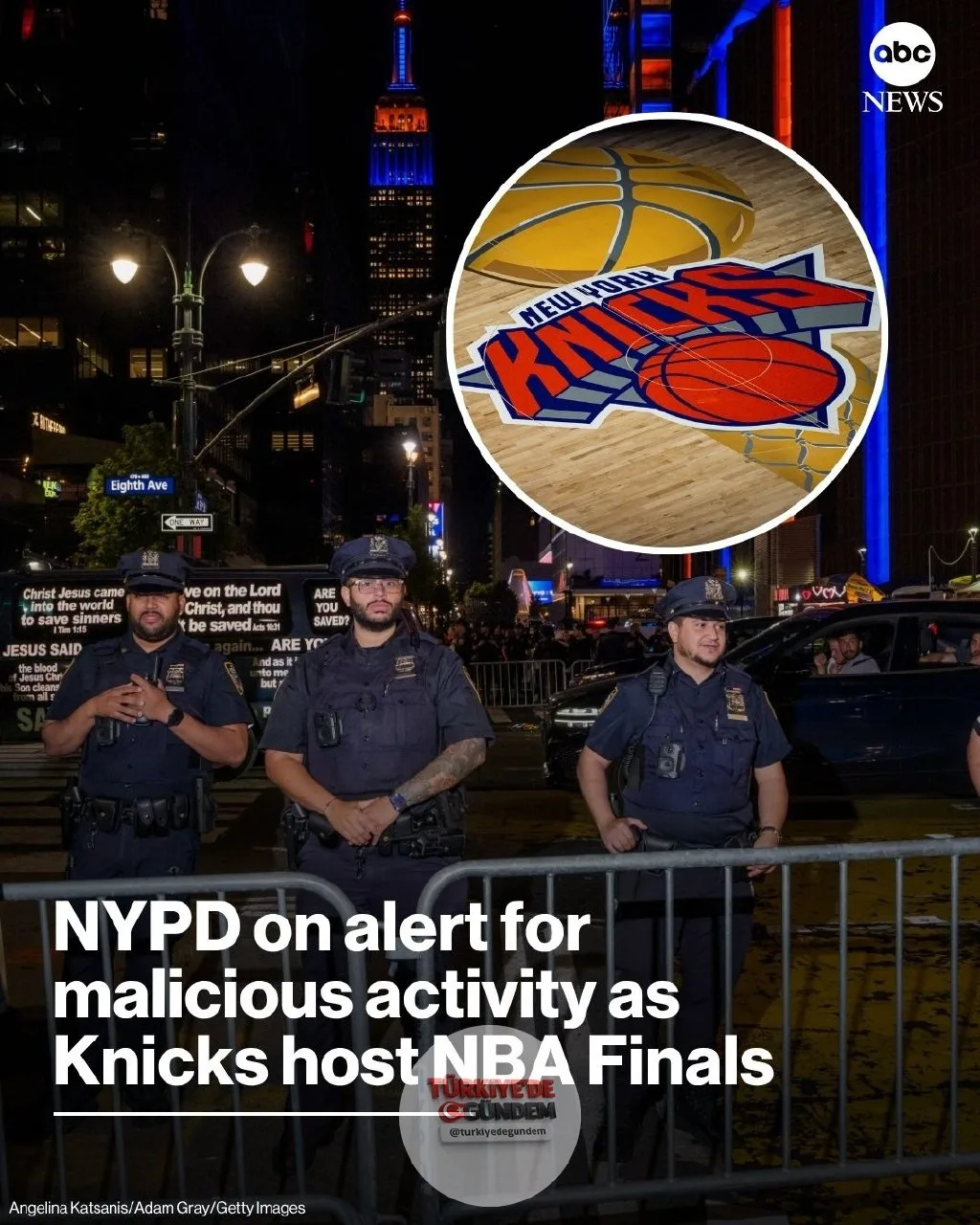 ABC News tarafından ele geçirilen bir NYPD değerlendirmesine göre, NBA Finalleri'nin Pazartesi günü New York'a dönüşü, "ideolojik yelpazenin her kesiminden kötü niyetli aktörlerin dikkatini çekme riskinin arttığı" bir ortamda gerçekleşiyor.